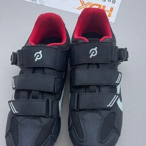Peloton Black Cycling Shoes with Red Lining